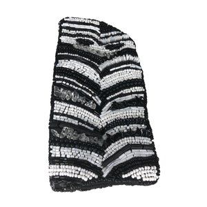 Eyeglass Holder Embellished Beaded Eyeglass Black White Beaded Holder Stunning